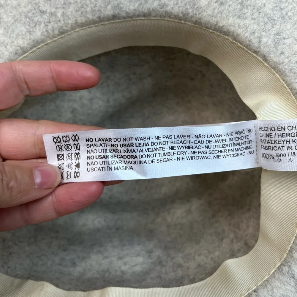 NWT Zara Wool Hat Grey Purple Trim 22” - Picture 9 of 10